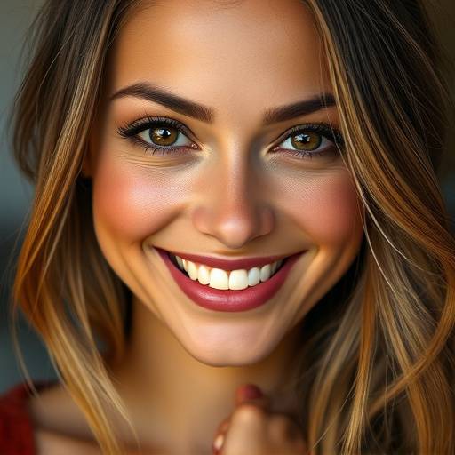 Portret van een lachende vrouw met warme ogen